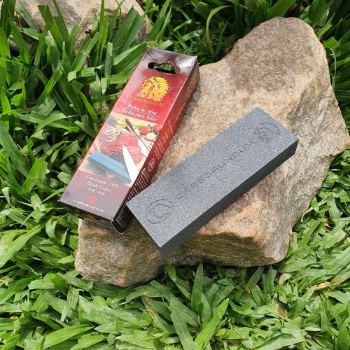 Imagem 5 de 10 de Kit Afiação Faca Strop Couro, Pedra Carborundum, Pasta Polir