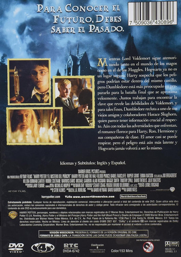 Harry Potter Y El Misterio Del Principe Pelicula Dvd