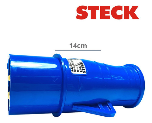 Plug Brasikon 3p+t 32a 200/250v 9h Ip44 S4279 Steck Cor Azul