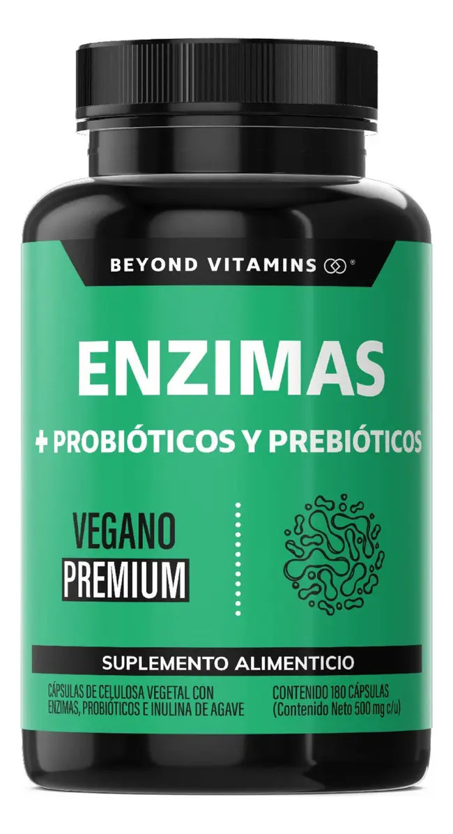 Enzimas Digestivas Probióticos Y Prebióticos con Lactobacillus Acidophilus, Lactasa, Lipasa y otros - Digestive Enzymes Fibra - Probioticos Hombre y Mujer - 180 Cápsulas