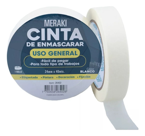 Cinta De Papel Enmascarar Importada Para Pintor 24mm X 40mts