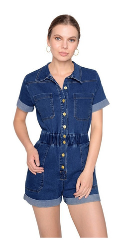 Jumper Palazzo Con Short De Mezclilla Premium Devendi Denim 