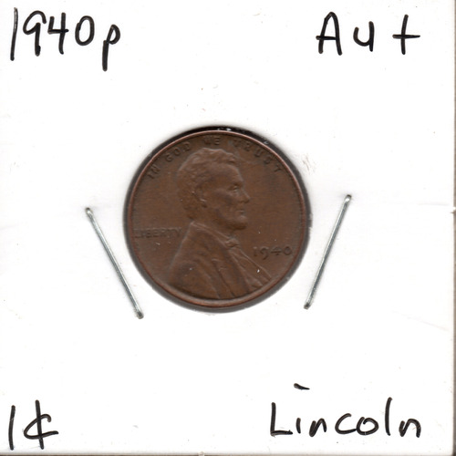 1940 P Lincoln Wheat Cent Au Buen Estado 1c Centavo Escasa