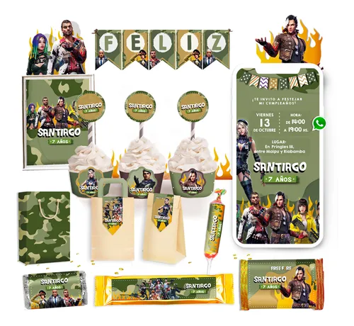 comprar Kit Imprimible Free Fire Candy Bar