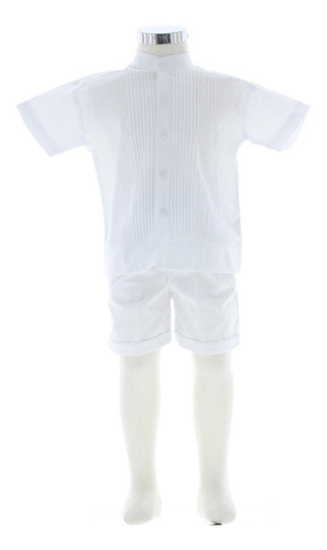 Conjunto De Guayabera Bordada Blanco 3014 1 A 6 Años