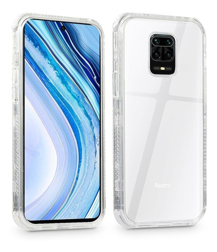 Funda Para Xiaomi Uso Rudo Alto Impacto Transparente 3pzs Redmi Note 9 Pro / Note 9s