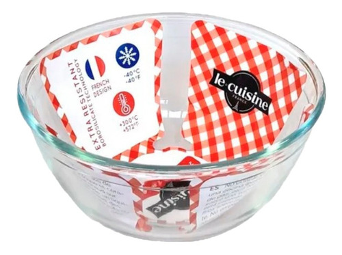 Bowl Vidrio Templado 3 Lt  Batidor Horno Ensalada 24cm