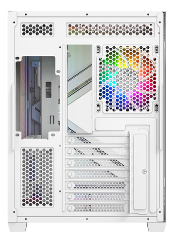 Gabinete Xyz Qubex White 4 Fans Arg Controller Dual Chamber Usb C