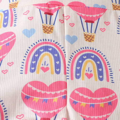 Mono A La Moda Para Niñas Con Estampado De Corazones Dulces