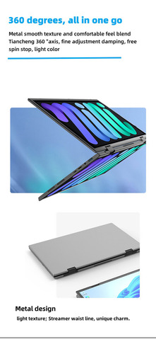 Cuaderno Portátil Flip Touch 2 En 1 Con Doble Pantalla De 14