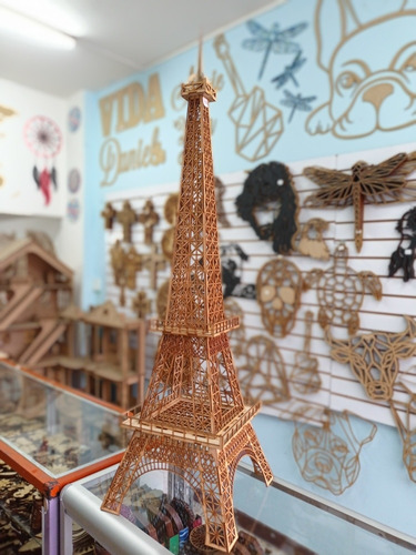 Imagen 2 de 4 de Torre Eifel Paris 1mt Alta En Mdf 2.5 Mm Corte Laser Madera