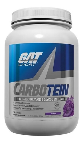 Gat Carbotein 50 Servs 3.8lbs Recuperador Post Entreno Sf C1 Sabor Grape (uva)