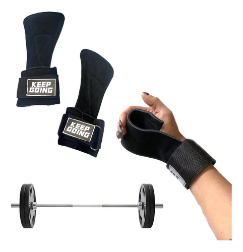 Calleras De Cuero Para Gimnasio Y Crossfit Protectoras Color Negro Talla Unitalla