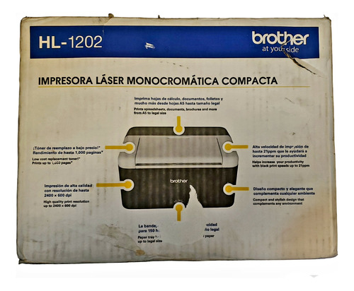 Impresora Brother 1202 Laser Hl-1200 Color Negro/blanco