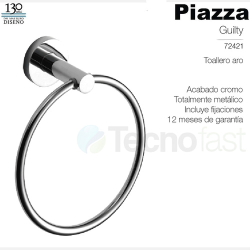 Toallero Aro Piazza Accesorio Baño Guilty Cromo 72421