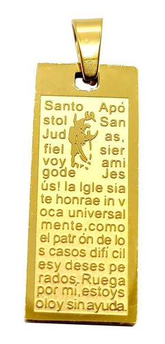 Dije Acero Dorado Medalla Santo Apóstol Siervo San Judas Eg