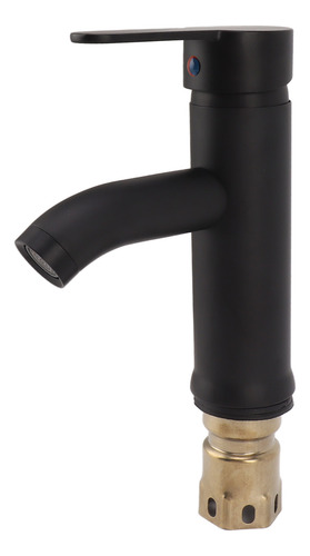 Grifo Redondo De Acero Inoxidable Monomando Negro Mate