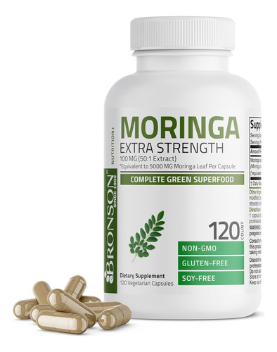 Moringa Oleifera 5000 Mg Extra Alta Potencia 50:1 120 Capsul