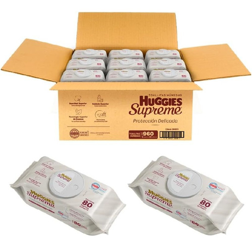 Huggies Supreme Toallitas Húmedas Para Bebé 1 Caja X 12 Pack