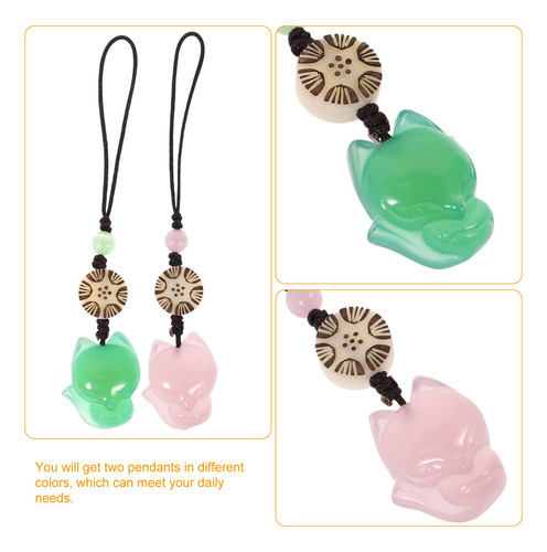 2 Unidades De Decoración Colgante De Jade Para Bolsa De Telé