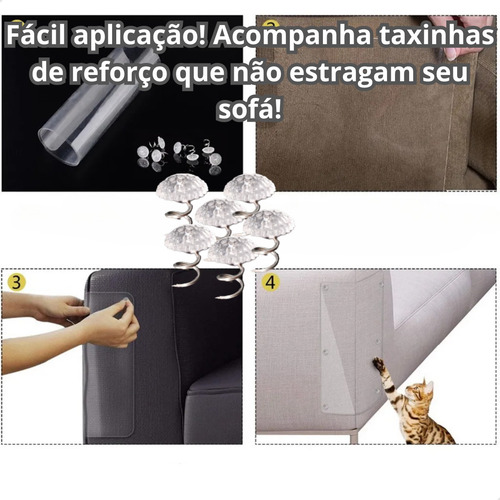 Protetor De Sofá Adesivo Gatos Anti-arranhão Transparente 3m