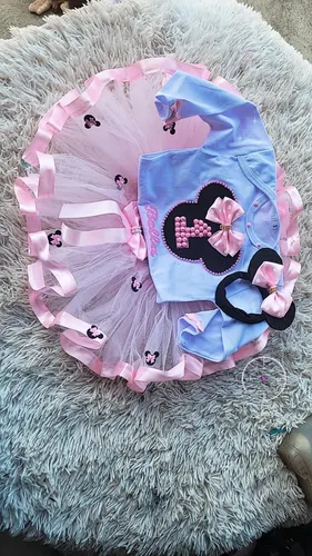 Fantasia Minnie Rosa Ou Vermelho Tutu E Body Festa 1 Ano