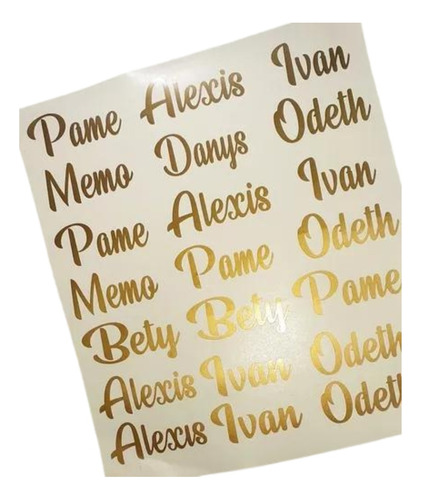 Stickers Vinil Personalizados Nombres Para Vaso 10 Pzas