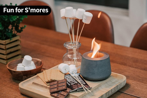 Fogata De Mesa De Hormigón Con Base Gris Claro De 6 Pulgadas