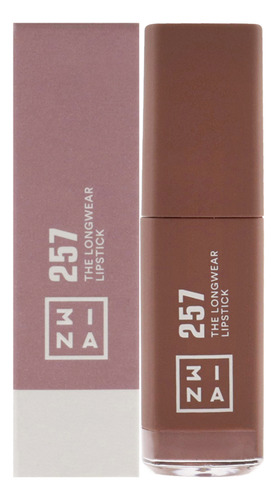 Lápiz Labial 3ina Longwear 257, Color Rojo Vino, 5,9 Ml, Fla