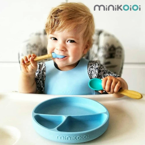 Imagen 5 de 9 de Plato De Silicona Bebe Antideslizante Minikoioi Portions
