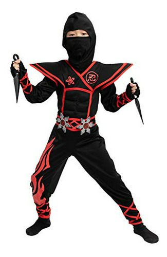 Disfraz De Ninja Rojo Para Halloween Compatible Con Niños De