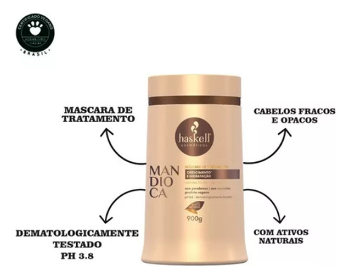 Máscara De Hidratação Mandioca Haskell 900g
