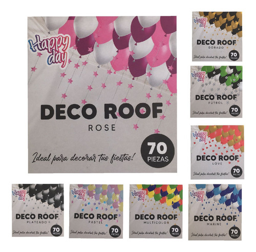 Kit Decoración Globos Para Techo Con Puntos De Pegamento Color Rose