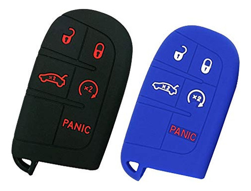 2pcs Silicone 5 Buttons Smart Key Fob Remote Cover  ...