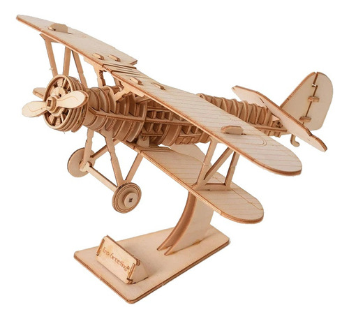 Regalo Armable 3d Avion En Madera Para Armar Rompecabezas