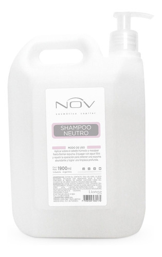 Shampoo Nov Neutro Bidon Con Bomba Dosificadora X 1900 Ml