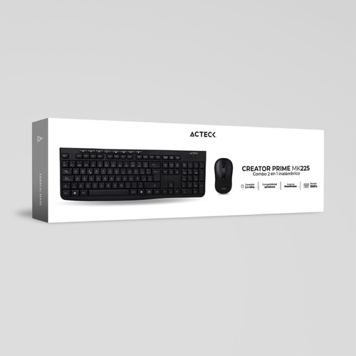 Combo 2 En 1 Inalambrico Acteck Teclado/ Mouse Mk225 2.4mhz