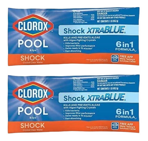 Clorox Pool Shock Xtrablue 6 En 1. Limpiador De Piscinas