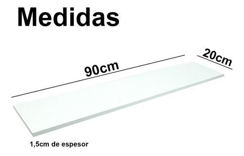 Imagen 2 de 6 de Estante Repisa Flotante Invisible Blanco 90x20cm Completo