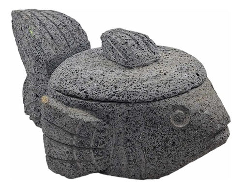 Molcajete Único En Forma De Pez - Piedra Volcánica 32 Cm