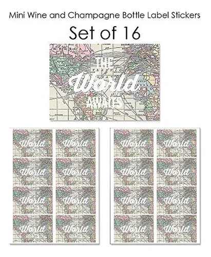 World Awaits - Etiquetas Autoadhesivas Para Botellas De Vino