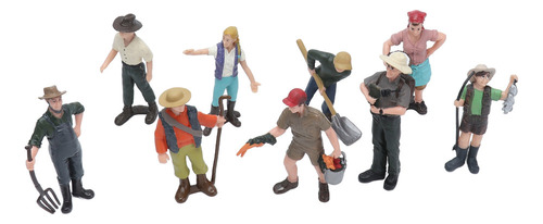 Mt Muñecos De Granjero Simulados Farmer Models, 9 Piezas