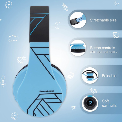 Auriculares Bluetooth Powerlocus Para Niños Con Micrófono 85