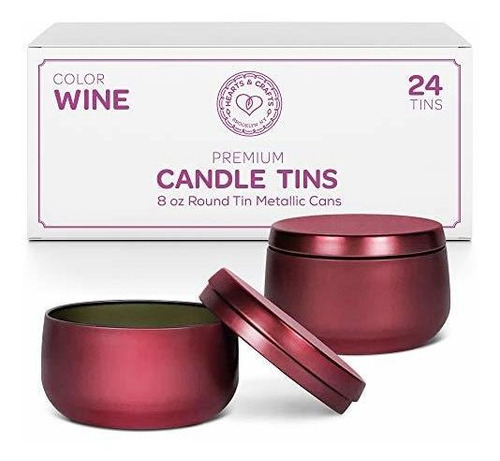 Latas De Lata De Velas 8 Oz. Paquete De 24