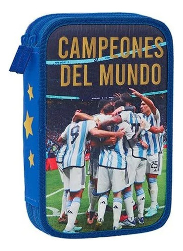 Cartuchera Dos Pisos Mundial Afa Messi Campeones Mooving