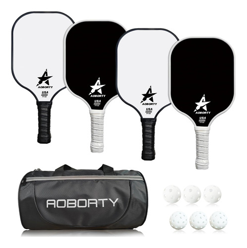 Aoborty Paquete De 4 Palas De Pickleball  Juego De Raquetas