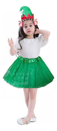 Disfraz Duende Diadema Tutu Pastorela Santa Navidad Navideño