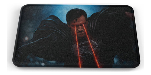 Tapete Superman Traje Negro Ojos Laser Baño Lavable 50x80cm