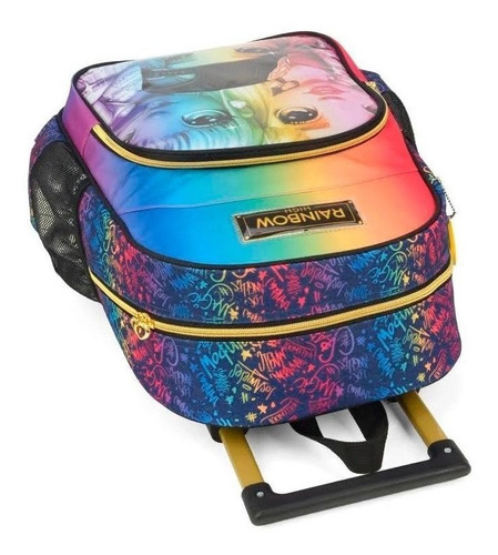 Mochila Com Rodinhas - Luxcel - Rainbow High Preta