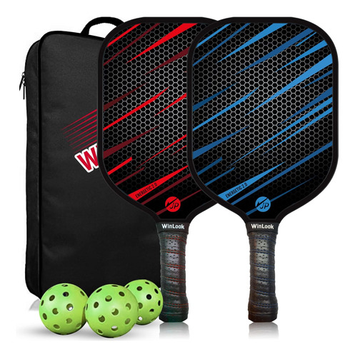 Winlook Juego 2 Paleta Pickleball Para Mujer Hombr 3 Bola